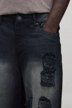 Short En Jean Déchiré Coupe Extrêmement Ample