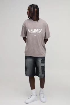 Short En Jean Déchiré Coupe Extrêmement Ample