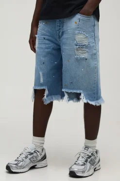 boohooMAN Short En Jean Déchiré Coupe Regular<Homme Jorts|Denim