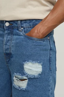 Short En Jean Déchiré Coupe Slim