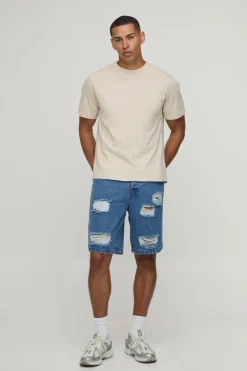 Short En Jean Déchiré Coupe Slim