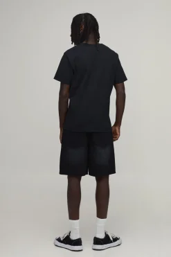 Short En Jean Déchiré Décontracté Orné De Strass