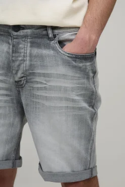 Short En Jean Déchiré Délavé Skinny Stretch
