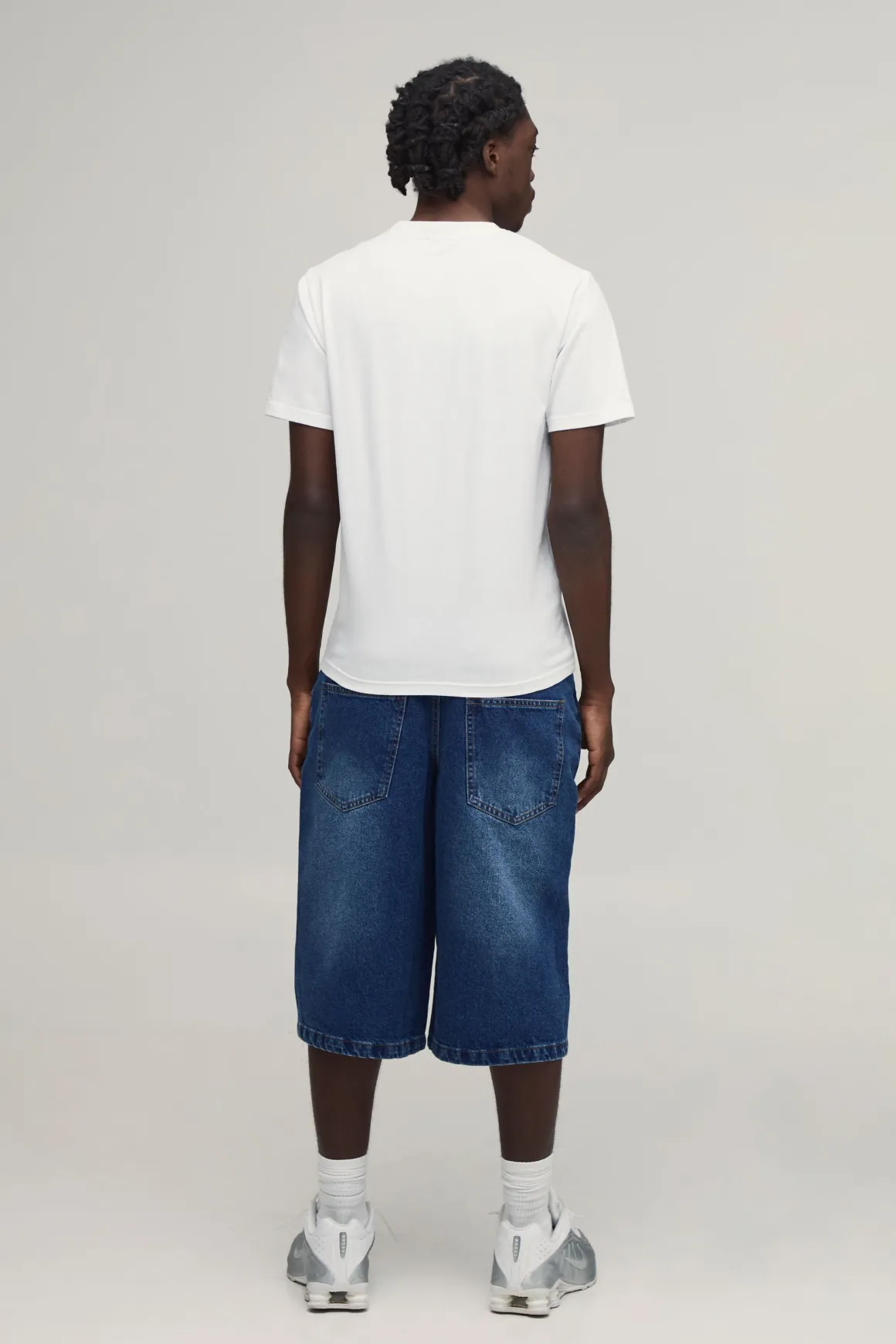 Short En Jean Denim Rigide Long Imprimé MAN