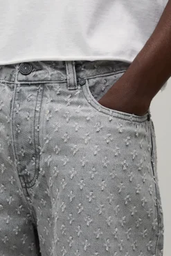 Short En Jean Délavé Coupe Décontractée