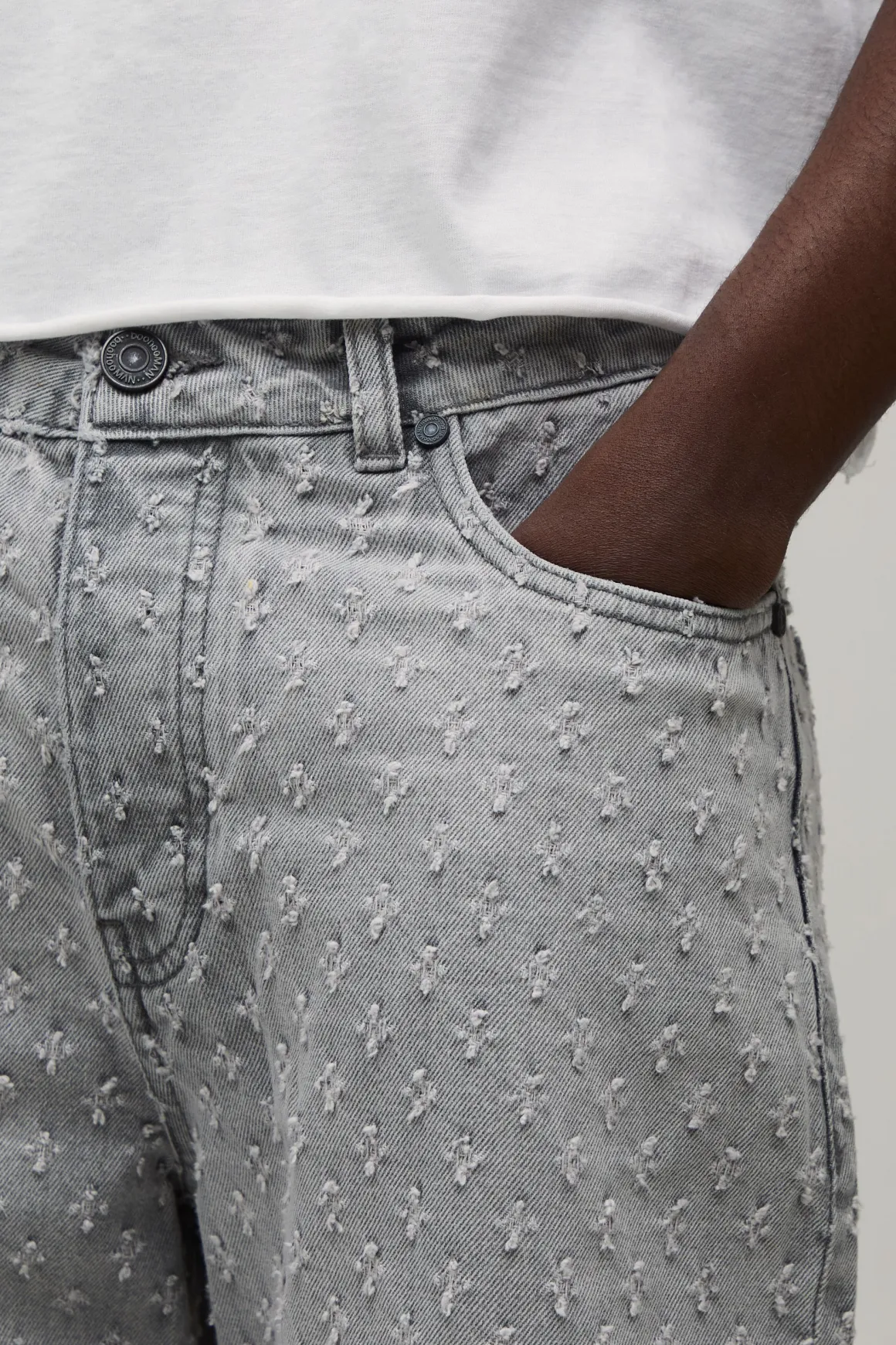 Short En Jean Délavé Coupe Décontractée