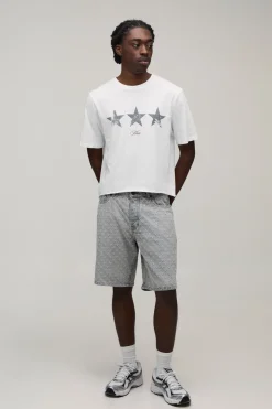 Short En Jean Délavé Coupe Décontractée