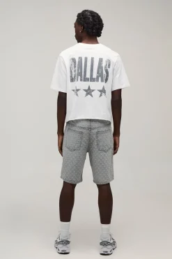 Short En Jean Délavé Coupe Décontractée