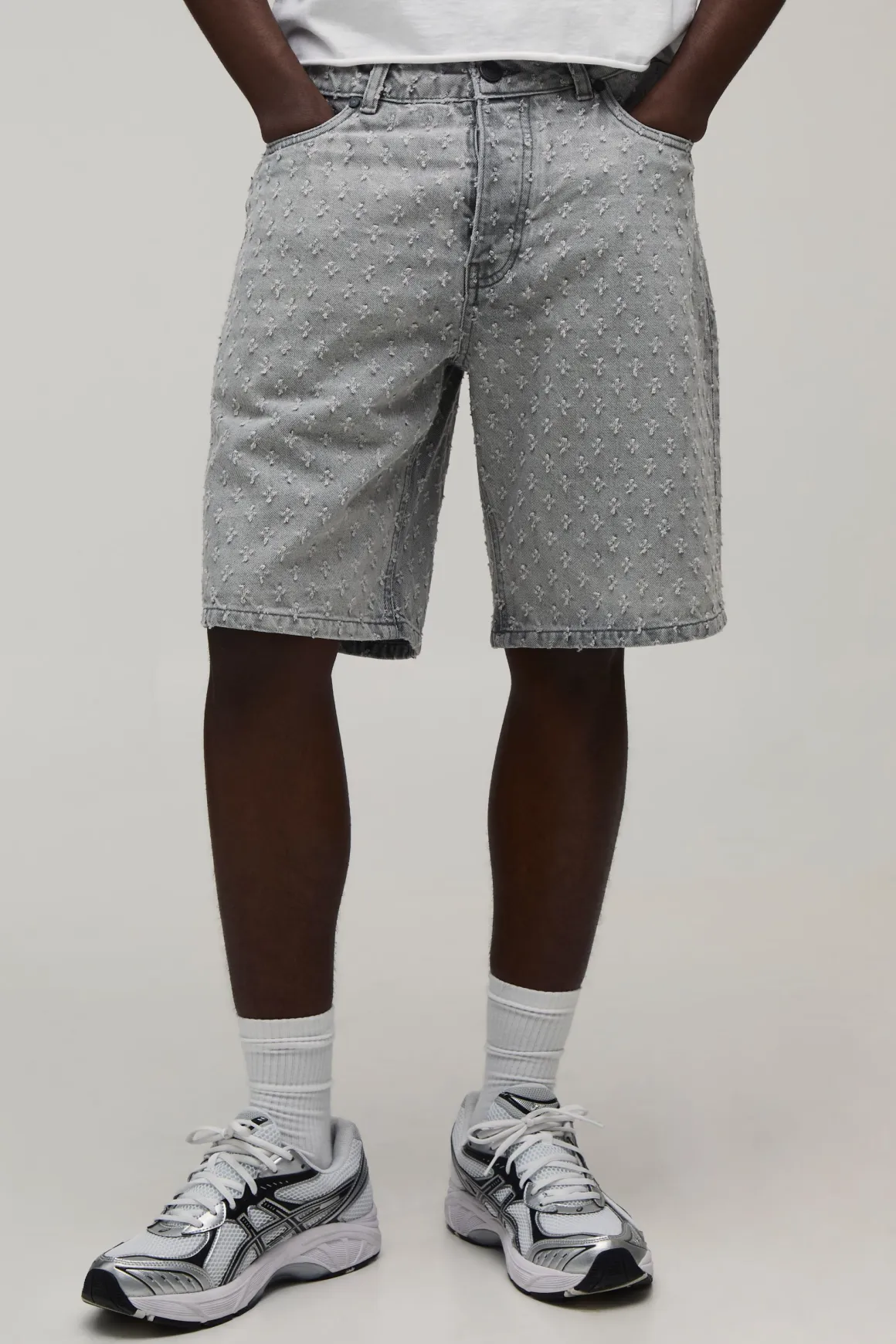 Short En Jean Délavé Coupe Décontractée