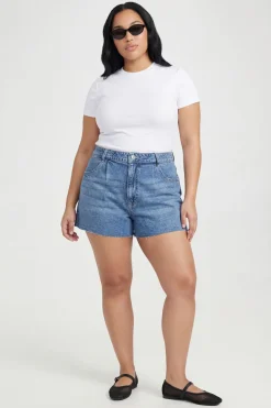 Short En Jean Grande Taille Jambe Large Et Évasée