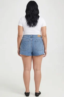 Short En Jean Grande Taille Jambe Large Et Évasée