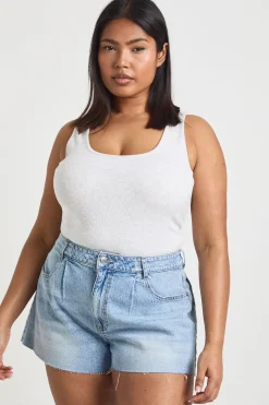 Short En Jean Grande Taille Jambe Large Évasée