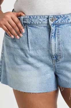 Short En Jean Grande Taille Jambe Large Évasée