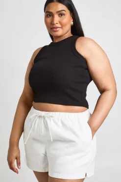Short En Jean Grande Taille À Taille Élastiquée