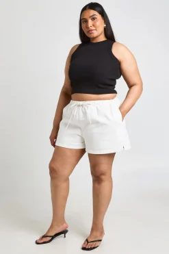 Short En Jean Grande Taille À Taille Élastiquée