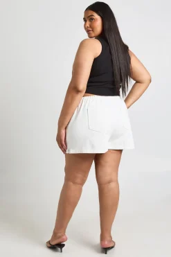 Short En Jean Grande Taille À Taille Élastiquée