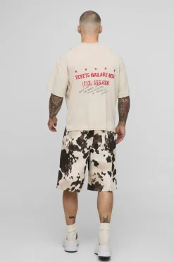 Short en Jean Imprimé Vache Coupe Regular