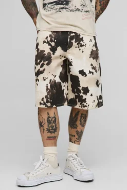 Short en Jean Imprimé Vache Coupe Regular