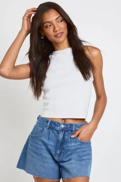 Short En Jean Large Et Évasé Taille Haute