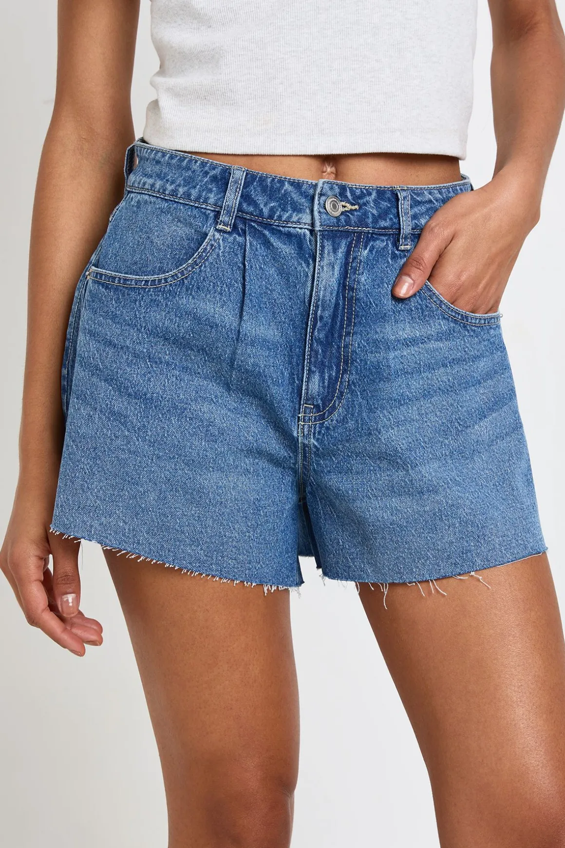 Short En Jean Large Et Évasé Taille Haute