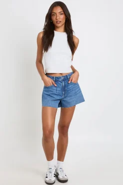 Short En Jean Large Et Évasé Taille Haute