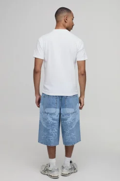 Short En Jean Long Avec Motif Tête De Mort