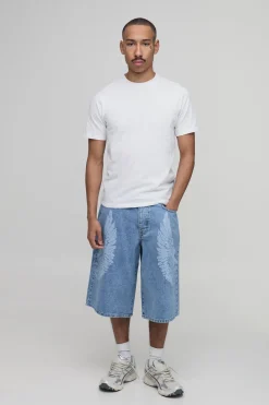 Short En Jean Long Avec Motif Tête De Mort