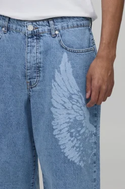Short En Jean Long Avec Motif Tête De Mort