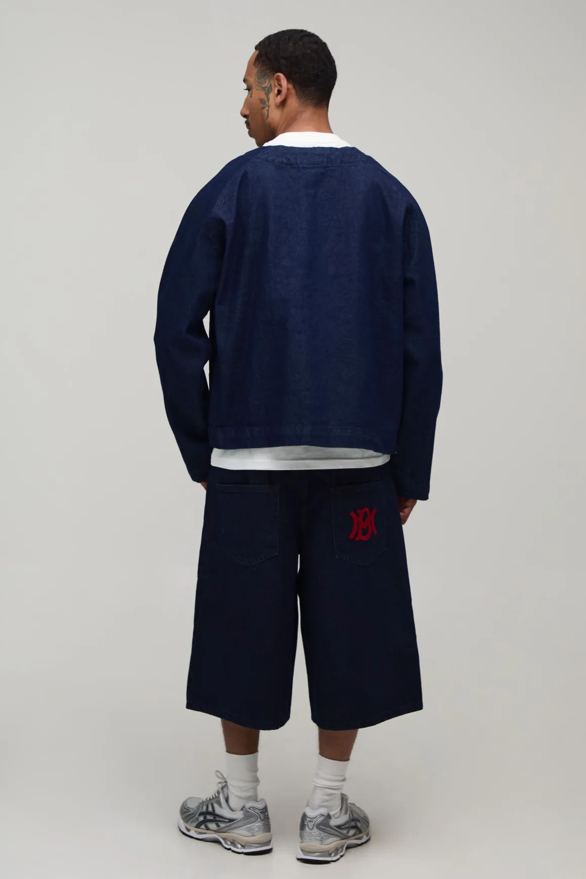 Short En Jean Long Brodé Varsity