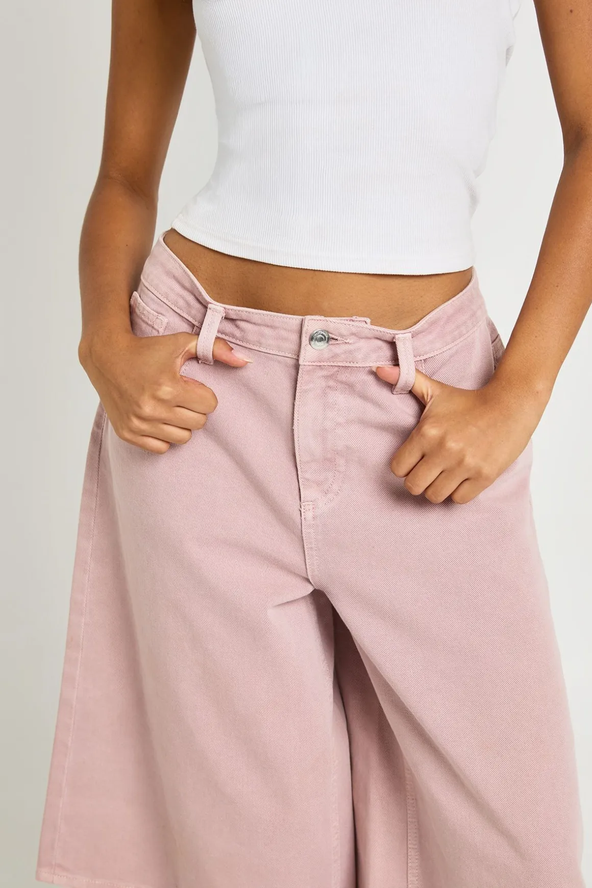 Short En Jean Long Mi-taille Coupe Large