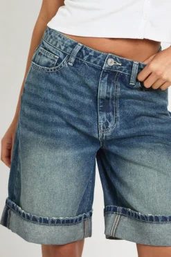 Short En Jean Long À Revers