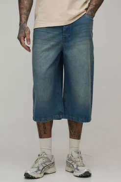 Short en Jean Long Taille Haute