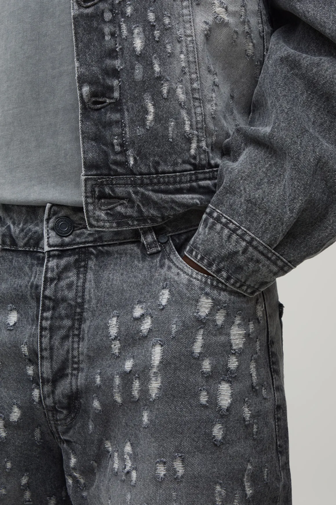 Short En Jean Long Ultra Déchiré