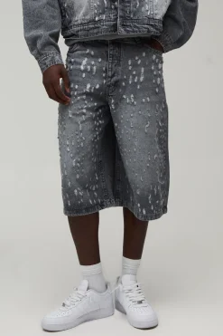Short En Jean Long Ultra Déchiré