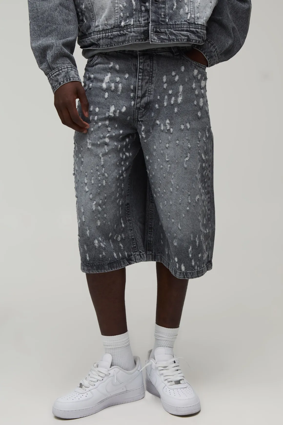 Short En Jean Long Ultra Déchiré