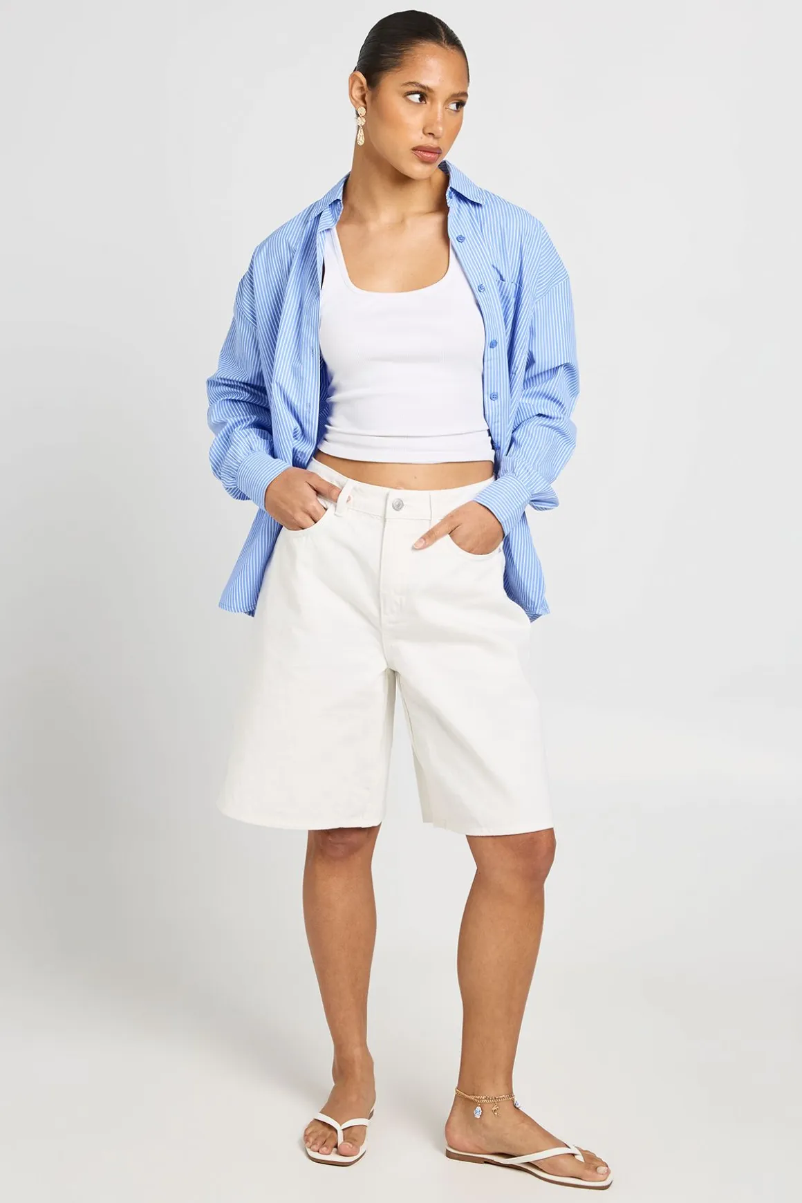 Short En Jean Mi-hauteur Longueur Bermuda