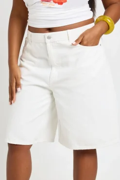 Short En Jean Mi-taille Bermuda Grande Taille