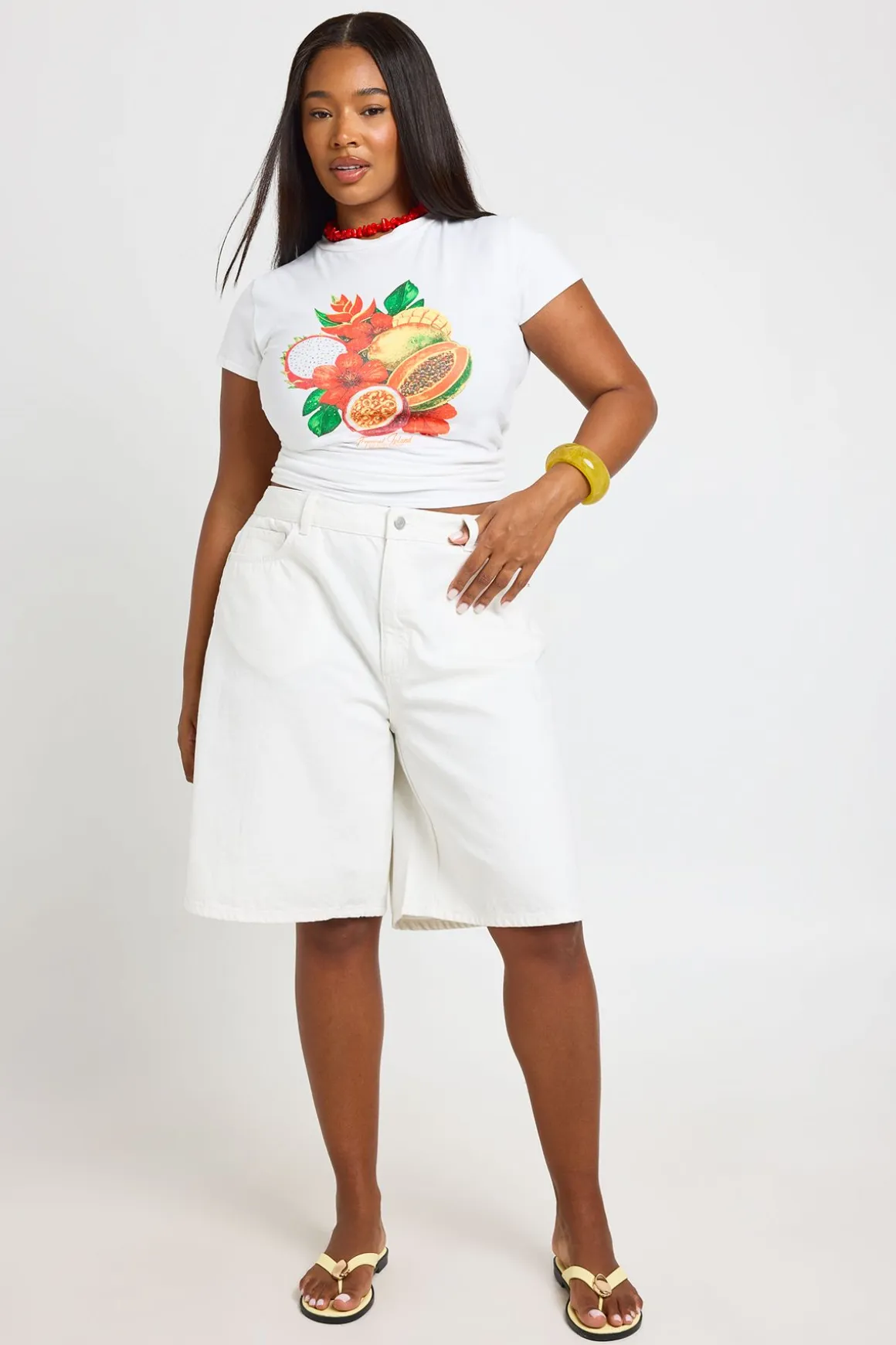 Short En Jean Mi-taille Bermuda Grande Taille