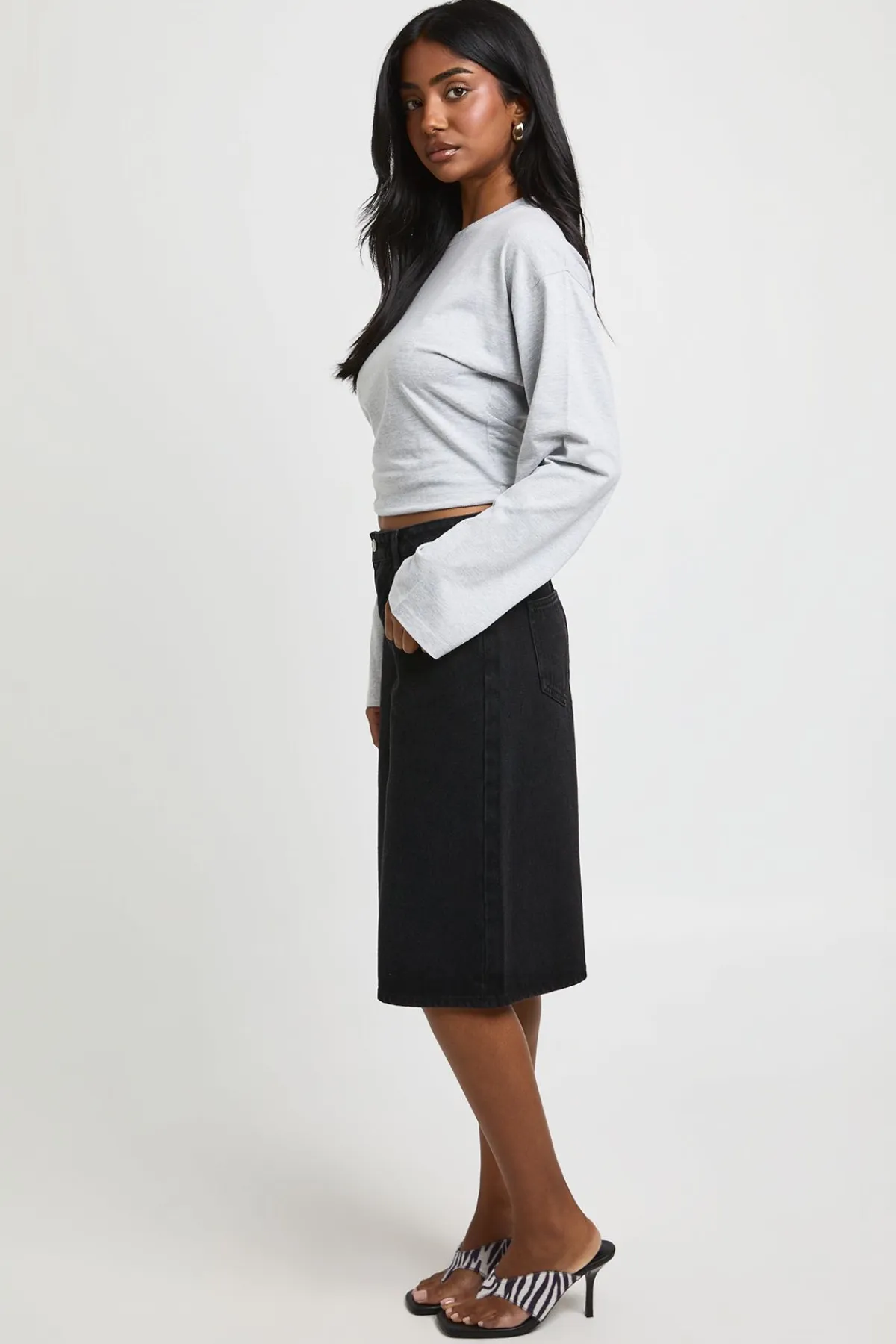 boohoo Short En Jean Mi-taille Coupe Longue<Femme Denim|Looks De Rentrée