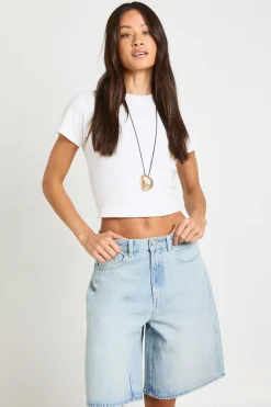 Short En Jean Mi-taille Coupe Tall