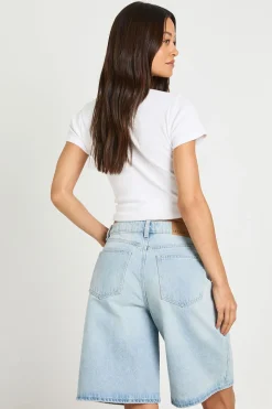 Short En Jean Mi-taille Coupe Tall