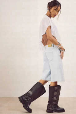 Short En Jean Orné
