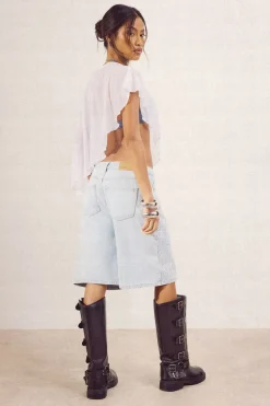 Short En Jean Orné