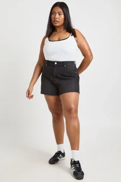 Short en jean à ourlet brut - Taille plus