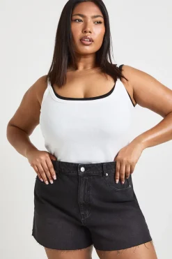 Short en jean à ourlet brut - Taille plus
