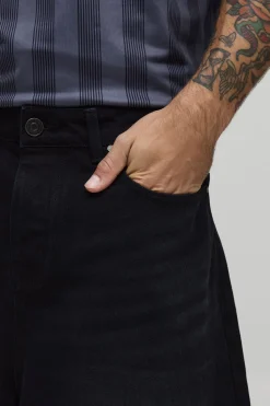 boohooMAN Short En Jean Parachute Taille Basse À Ourlet Brut<Homme Jorts|Denim