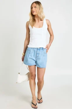 boohoo Short En Jean Plissé Taille Haute Petite<Femme Denim|Shorts