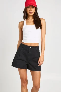 boohoo Short En Jean Plissé Taille Haute Coupe Longue<Femme Denim|Shorts