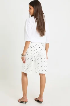 boohoo Short En Jean À Pois Longueur Genou<Femme Denim|Shorts