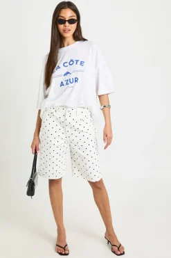 boohoo Short En Jean À Pois Longueur Genou<Femme Denim|Shorts